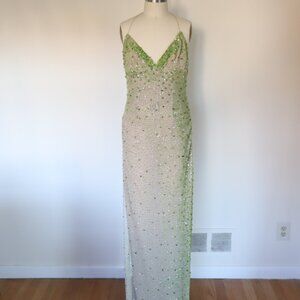 Vintage Green Beaded Gown (US 2)